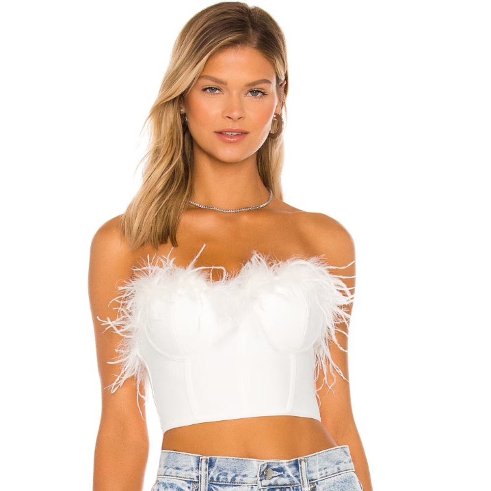 Superdown Ramona White Bustier Top